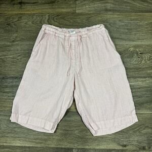 CP SHADES Shorts Sz Small Pink Linen Drawstring Pockets Coastal Boho